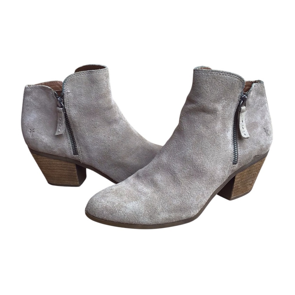 FRYE Judith Double Zip Suede Leather Ankle Boots Size 9